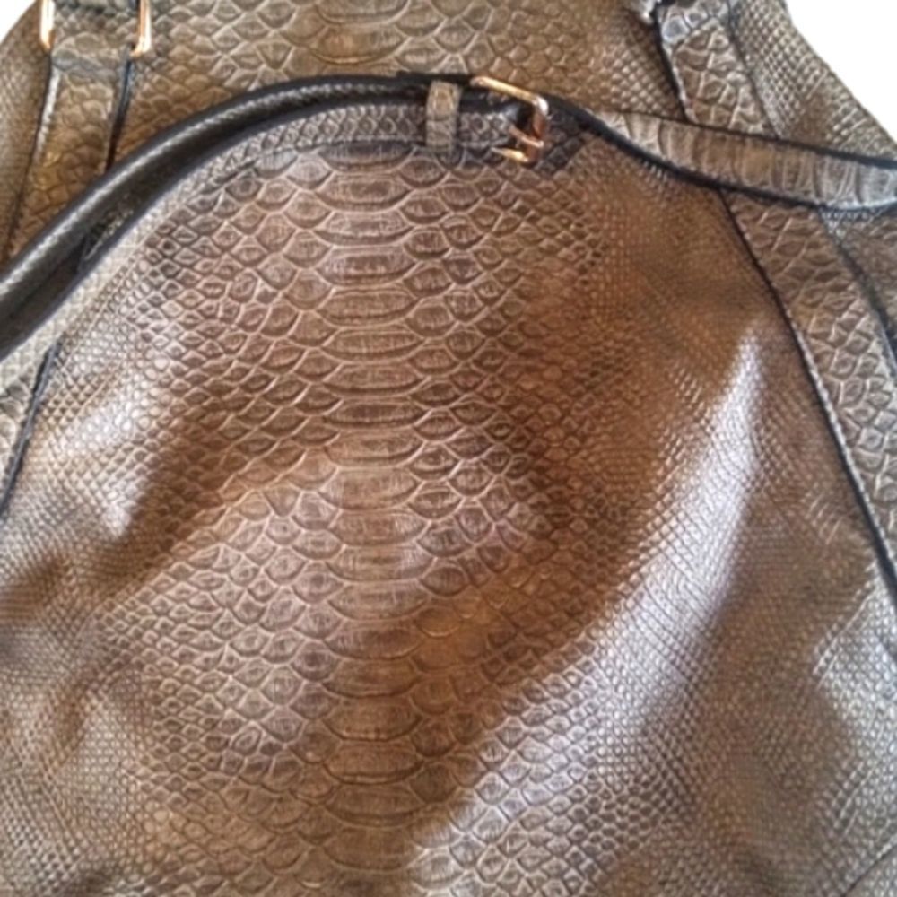 Mark Faux Leather Tote Snakeskin Shoulder Bag Purse With Straps